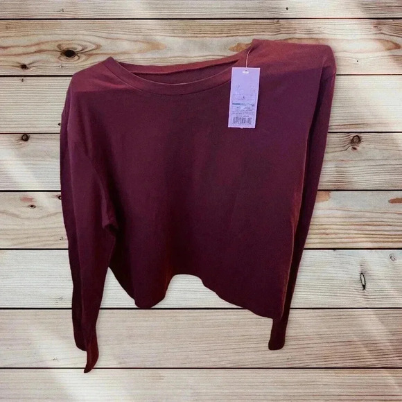 wild fable Tops - Womens Size L Dark Red Long Sleeve T-Shirt Wild Fable New Maroon Burgundy